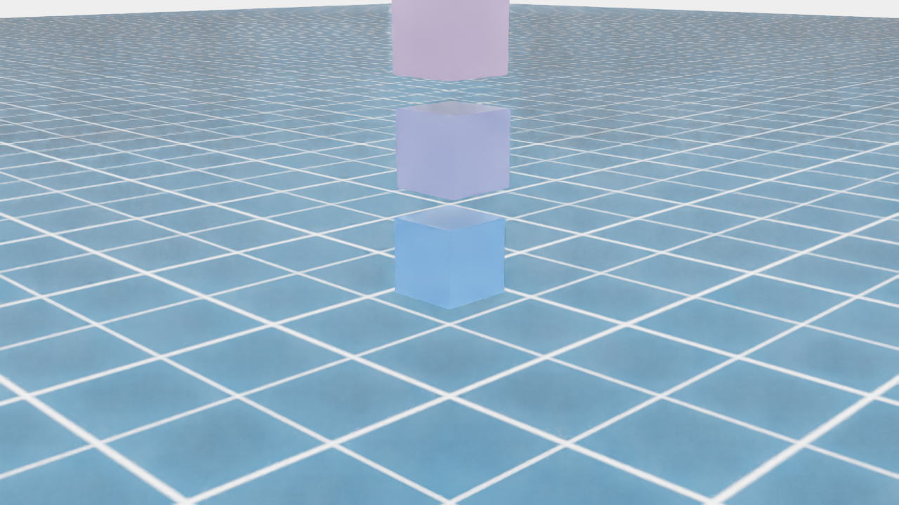 t≈3s: PhysX 안정 상태 수렴 (cube_0 z=0.25, 정지).